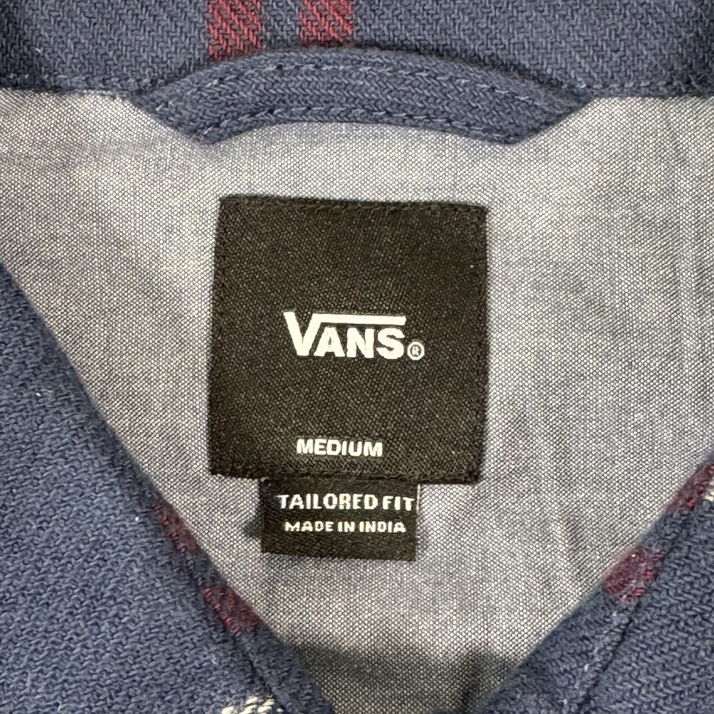 Vans Wayland III Flannel Shirt Medium Tailored Fit Navy Plaid‎ NWT - Picture 7 of 12